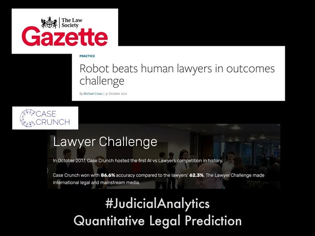 #JudicialAnalytics
Quantitative Legal Prediction
