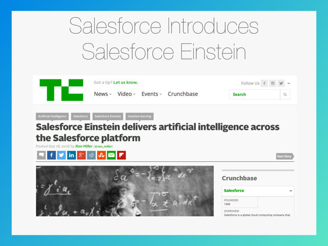Salesforce Introduces
Salesforce Einstein

