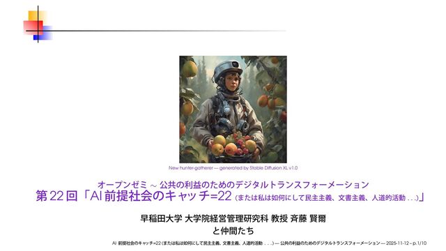 AI 前提社会のキャッチ=22 (または私は如何にして民主主義、文書主義、人道的活動...) / Catch-22 in an  AI-Premised Society (or How I Came to Democracy, Documentation, Humanitarian Activities...)