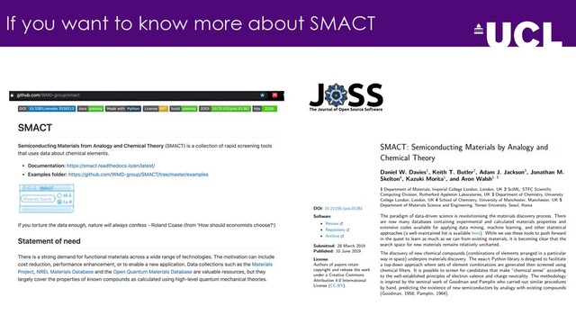 If you want to know more about SMACT
