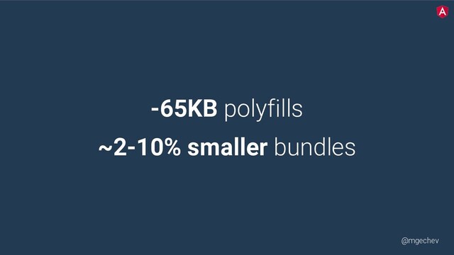 @mgechev
-65KB polyfills
~2-10% smaller bundles
