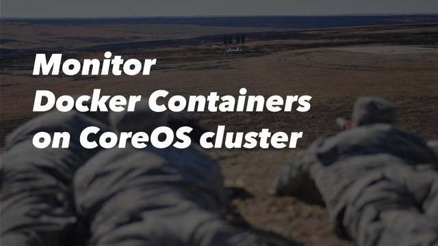 Monitor
Docker Containers
on CoreOS cluster
