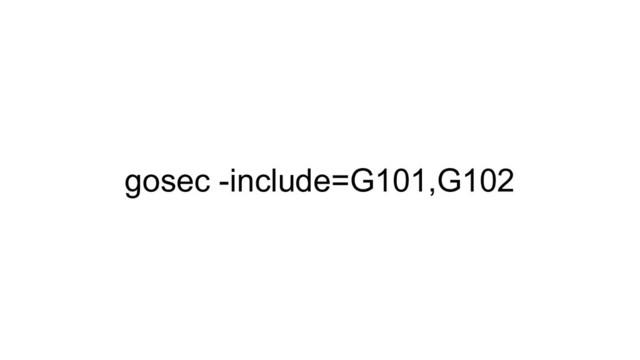 gosec -include=G101,G102
