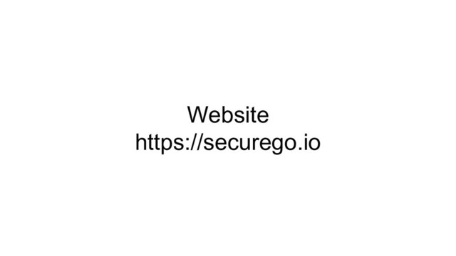 Website
https://securego.io
