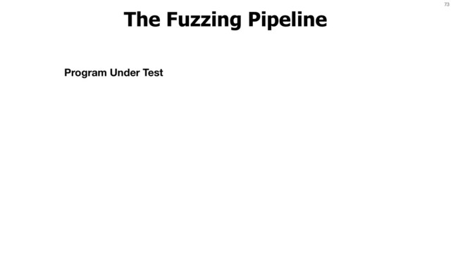 73
The Fuzzing Pipeline
Program Under Test

