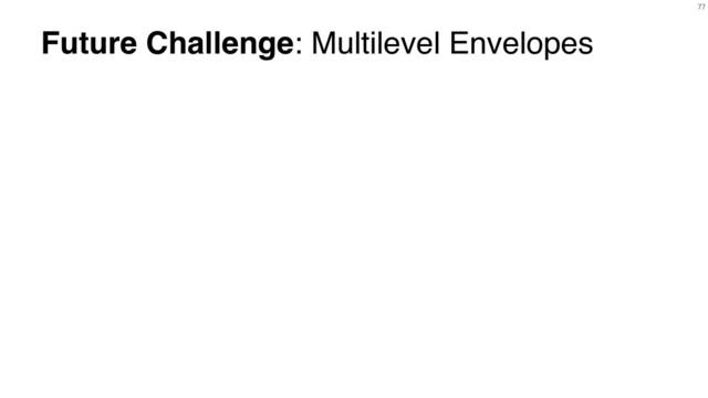 77
Future Challenge: Multilevel Envelopes
