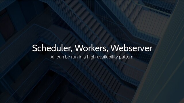 Scheduler, Workers, Webserver
All can be run in a high-availability pattern
