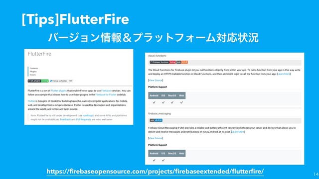 
[Tips]FlutterFire
https://ﬁrebaseopensource.com/projects/ﬁrebaseextended/ﬂutterﬁre/
όʔδϣϯ৘ใˍϓϥοτϑΥʔϜରԠঢ়گ
