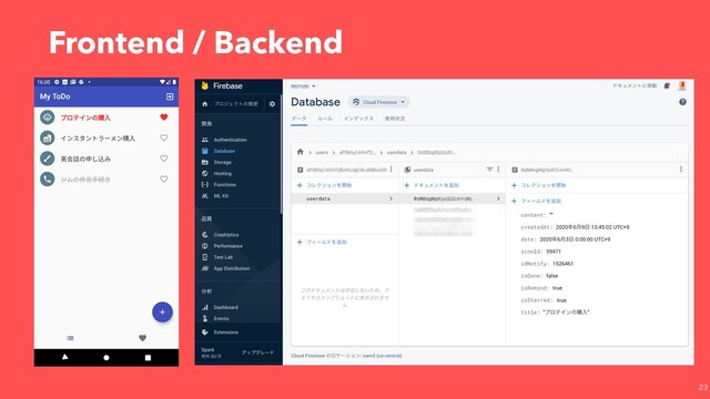 
Frontend / Backend
