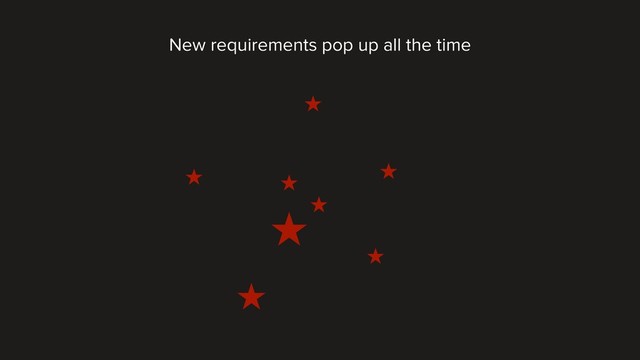 New requirements pop up all the time
