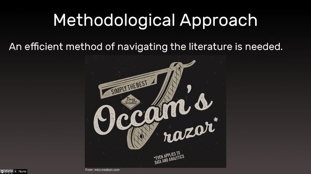 Methodological Approach
An efficient method of navigating the literature is needed.
From: miro.medium.com
