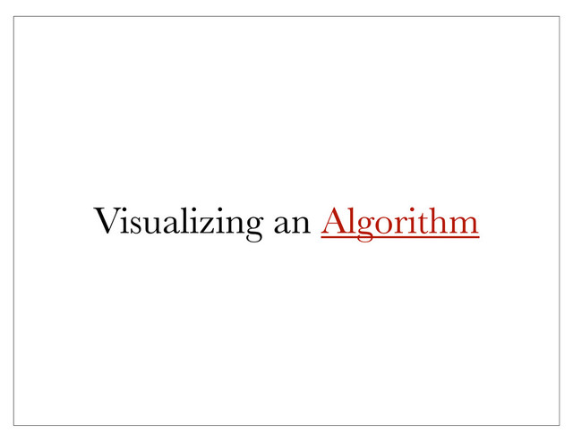 Visualizing an Algorithm
