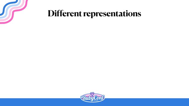 Different representations
