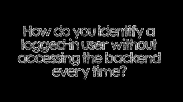 How do you identify a
logged-in user without
accessing the backend
every time?
