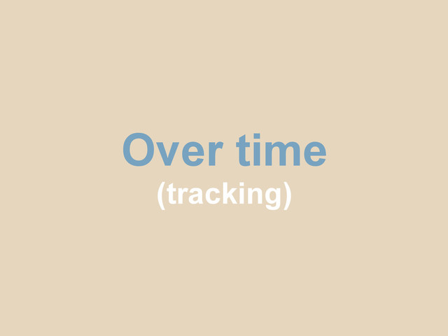 Over time
(tracking)
