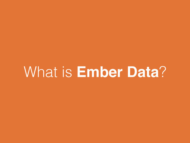 What is Ember Data?
