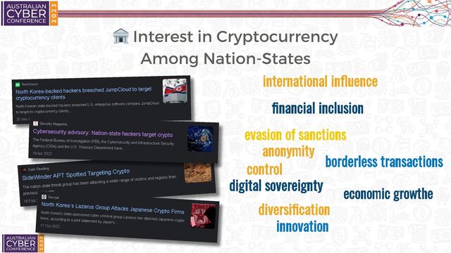 🏦 Interest in Cryptocurrency
Among Nation-States
