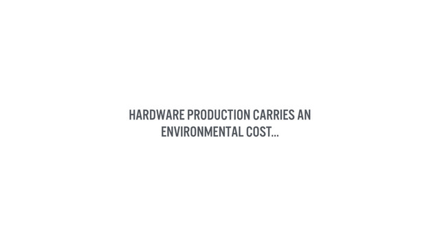 Hardware production carries an
environmental cost...
