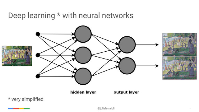 35
@juliaferraioli 35
Deep learning * with neural networks
* very simplified
