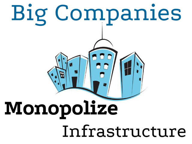 Big Companies
Monopolize
Infrastructure

