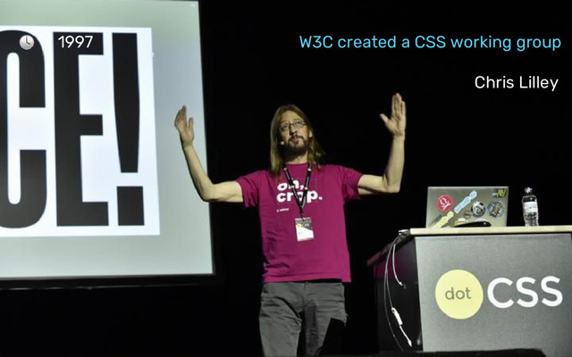 1997 W3C created a CSS working group
Chris Lilley
