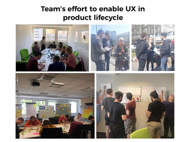 Team’s effort to enable UX in
product lifecycle

