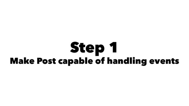 Step 1
Make Post capable of handling events
