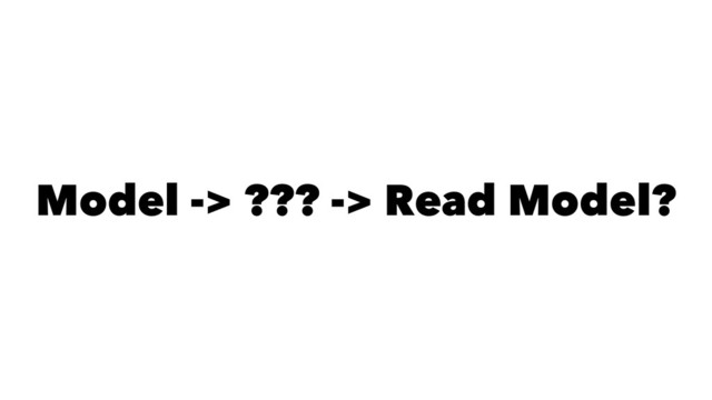 Model -> ??? -> Read Model?
