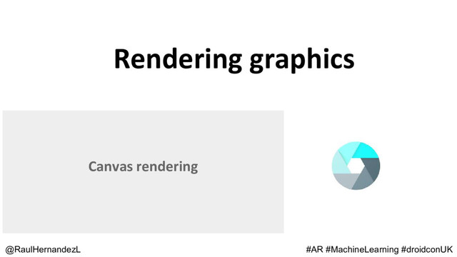 Rendering graphics
@RaulHernandezL
Canvas rendering
#AR #MachineLearning #droidconUK
