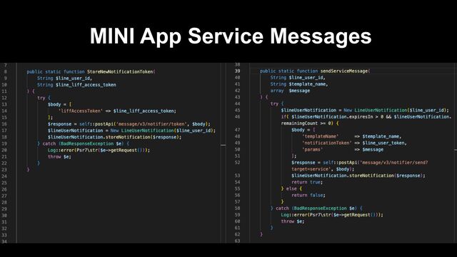 MINI App Service Messages
