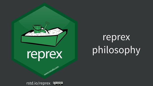 rstd.io/reprex
reprex
philosophy
