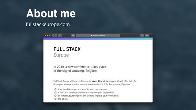 About me
fullstackeurope.com
