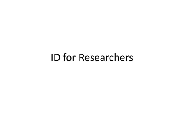 ID for Researchers

