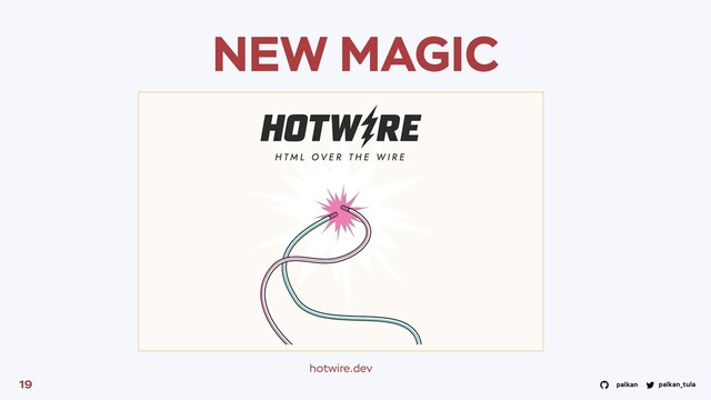 palkan_tula
palkan
NEW MAGIC
hotwire.dev
19
