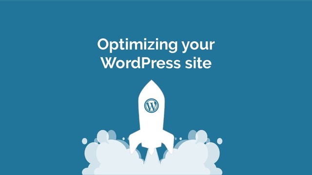 Optimizing your
WordPress site
