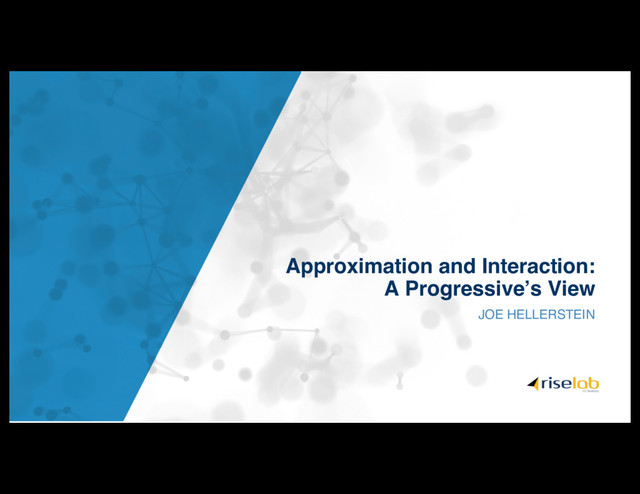 Approximation and Interaction:
A Progressive’s View
JOE HELLERSTEIN
