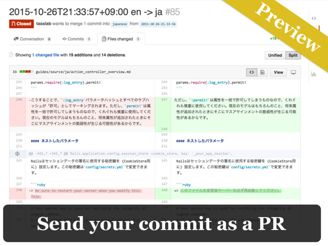 Send your commit as a PR
Preview
