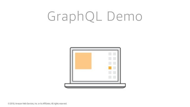 © 2018, Amazon Web Services, Inc. or its Affiliates. All rights reserved.
GraphQL Demo
