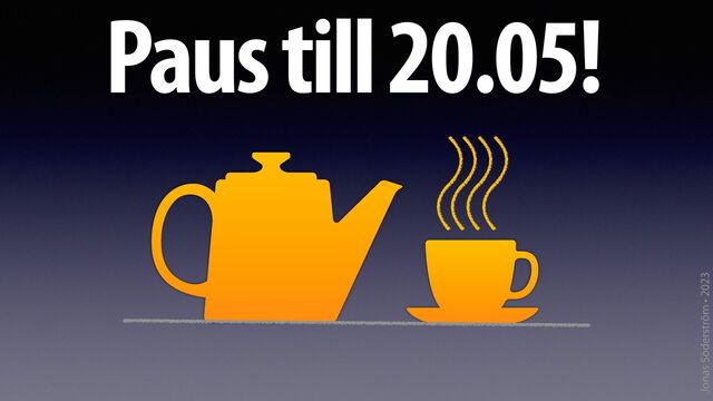 Jonas Söderström • 2023
Paus till 20.05!
