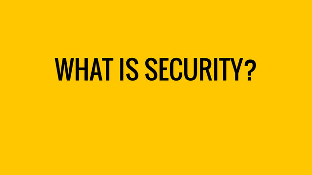 WHAT IS SECURITY?
