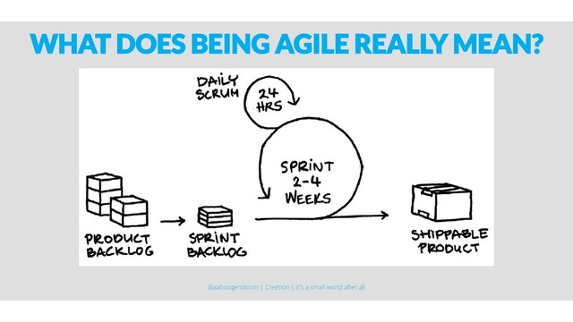 WHAT DOES BEING AGILE REALLY MEAN?
@aahoogendoorn | Creetion | It's a small world after all

