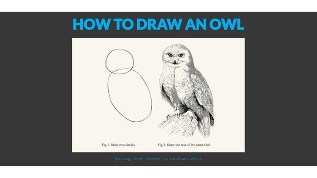 HOW TO DRAW AN OWL
@aahoogendoorn | Creetion | It's a small world after all
