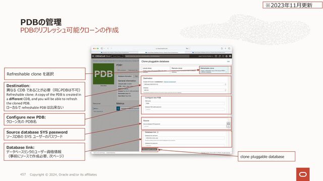 Copyright © 2024, Oracle and/or its affiliates
469
「バックアップの作成」をクリック
バックアップとリカバリ
オンデマンドバックアップの取得
