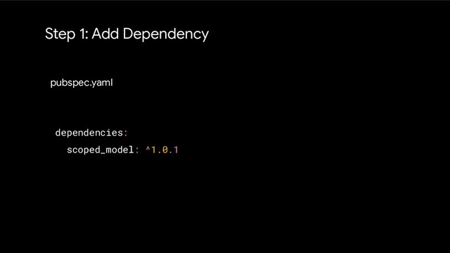 Step 1: Add Dependency
pubspec.yaml
dependencies:
scoped_model: ^1.0.1
