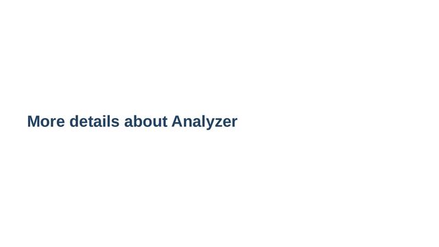 More details about Analyzer
