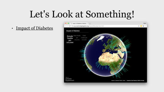 Let's Look at Something!
• Impact of Diabetes
