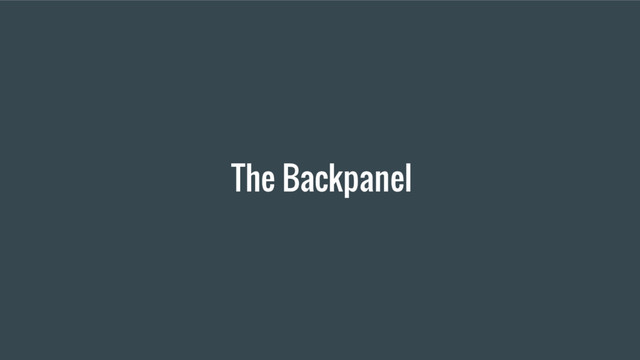 The Backpanel
