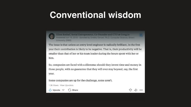 Conventional wisdom
