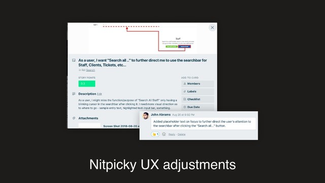 Nitpicky UX adjustments
