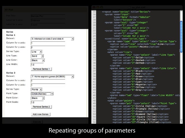 Repeating groups of parameters
